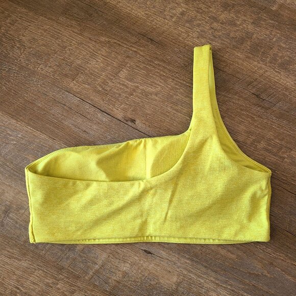 Offline By Aerie Womens L The Hugger One-Shoulder Crop Chartreuse Green Yellow - Picture 3 of 8